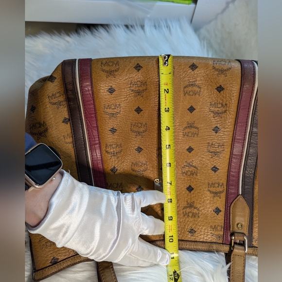 MCM Cognac Visetos Two Way Handbag Shoulder Bag Purse - Picture 3 of 10